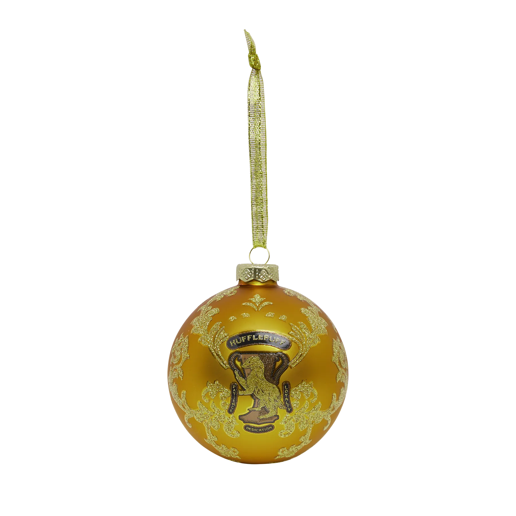 Christmas25Hufflepuff Glitter Ornament